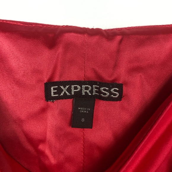 Apron style, sleeveless fuchsia dress by Express - Picture 6 of 8